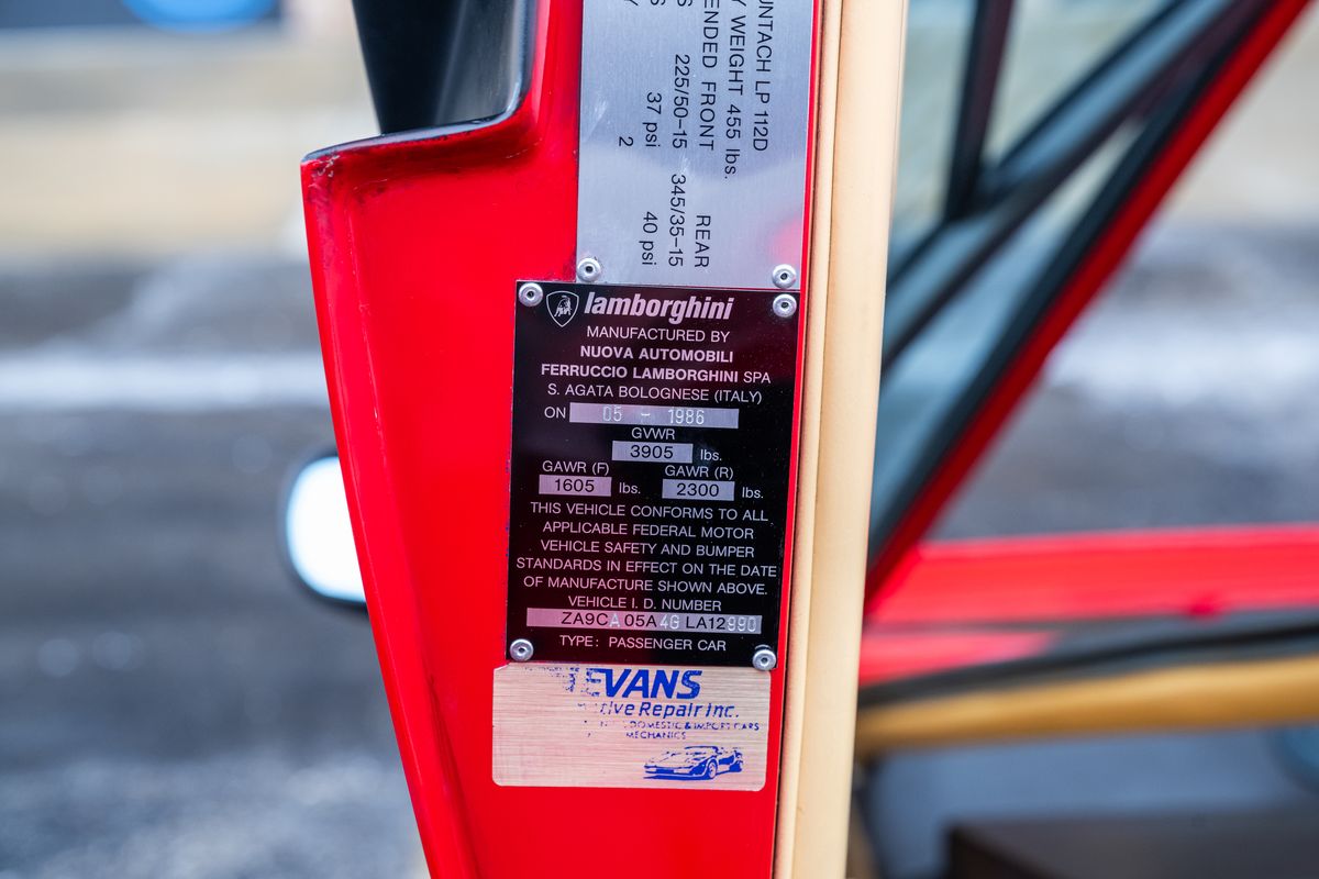 1986 Lamborghini Countach 5000 quattrovalvole